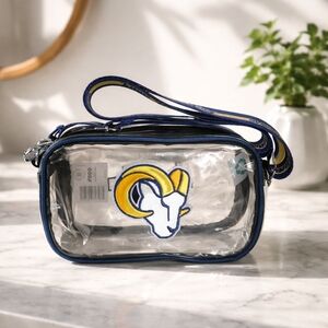 Clear Crossbody Bag with Blue and Yellow Tri